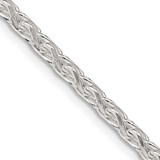 Image of Sterling Silver 3.5mm Diamond-cut Round Spiga Chain QSR100-18