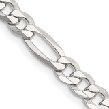 Image of Sterling Silver 5.5mm Lightweight Flat Figaro Chain QMB150-18