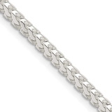 Image of Sterling Silver 3.4mm Diamond-cut Square Franco Chain QQF100-18