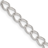 Image of Sterling Silver 4.5mm Half round Wire Open Curb Chain QPE58-24