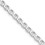 Image of Sterling Silver Rhodium-plated 4.15mm Flat Cuban Anchor Chain QFAN100R-18