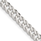 Image of Sterling Silver 5.25mm 6 Side Diamond-cut Flat Double Curb Chain QFC153-18