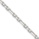 Image of Sterling Silver Diamond-cut 4.5mm 3 Short Plus 1 Long Cable Link Chain QFL120-22