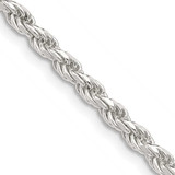 Image of Sterling Silver 3mm Diamond-cut Rope Chain QDC070-18
