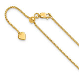 Image of Sterling Silver Gold-plated Adjustable 1.25mm Round Box Chain