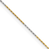 Image of Chisel White and Yellow Rhodium over Brass 0.85mm 24 inch Fancy Chain