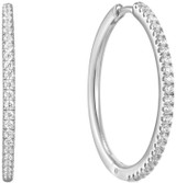 Image of Ania Haie Rhodium-Plated Sterling Silver Glam Hoop Earrings