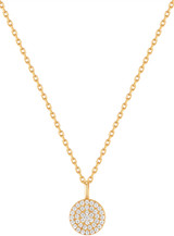 Image of 18" Ania Haie Gold-plated Sterling Silver Glam Disc Pendant Necklace