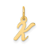 Image of 14K Yellow Gold Small Script Letter K Initial Charm
