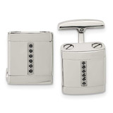 Image of Stainless Steel Polished Black CZ Cufflinks