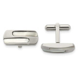 Image of Stainless Steel Polished Mother of Pearl Cufflinks