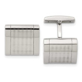Image of Stainless Steel Polished Laser Design Square Cufflinks