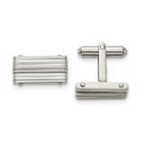 Image of Stainless Steel Brushed and Polished Rectangle Cufflinks