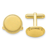 Image of Kelly Waters Gold-plated Satin Florentine Round Beaded Cuff Links
