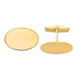 Image of 14K Yellow Gold Mens Oval Cuff Links MC249