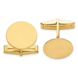 Image of 14K Yellow Gold Mens Circular Polished Cuff Links MC260