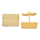 Image of 14K Yellow Gold Mens Grooved Cuff Links