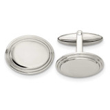Image of Chisel Stainless Steel Polished Oval Cufflinks SRC129