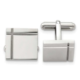 Image of Chisel Stainless Steel Polished Square Cufflinks SRC186