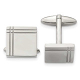 Image of Chisel Stainless Steel Polished Square Cufflinks SRC187