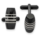Image of Chisel Stainless Steel Polished Black IP-plated Cufflinks SRC217