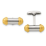 Image of Chisel Stainless Steel Polished Yellow IP-plated Cufflinks SRC171