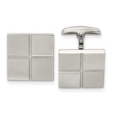 Image of Chisel Stainless Steel Brushed and Polished Square Cufflinks SRC307