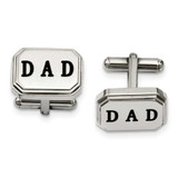 Image of Chisel Stainless Steel Polished Enameled Dad Cufflinks