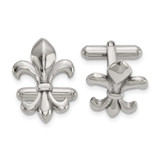 Image of Chisel Stainless Steel Polished Fleur de Lis Cufflinks