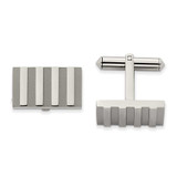 Image of Chisel Titanium Brushed and Polished Stripes Cufflinks