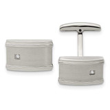 Image of Chisel Stainless Steel Brushed and Polished CZ Cufflinks