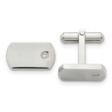 Image of Chisel Stainless Steel Polished .03 Carat Diamond Cufflinks
