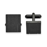 Image of Chisel Stainless Steel Polished Black IP-plated Laser cut Cufflinks