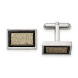 Image of Chisel Stainless Steel Brushed and Textured Black and Yellow IP-plated Cufflinks