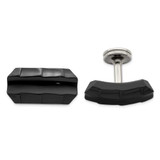 Image of Edward Mirell Black Ti Faceted Edges Polished Cufflinks