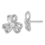 Image of 14.55mm Sterling Silver Brilliant Embers CZ Flower Post Earrings