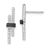 Image of 21.17mm Brilliant Embers Sterling Silver Rhodium-plated 72 Stone Black Spinel and Micro Pave CZ Earrings