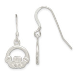 Image of 30mm Sterling Silver Diamond-cut Claddagh Dangle Earrings
