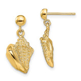 Image of 22.35mm 14K Yellow Gold Conch Shell Dangle Earrings TE775