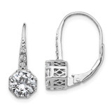 Image of 18.5mm Cheryl M Sterling Silver Rhodium-plated Brilliant-cut CZ Leverback Earrings QCM1416