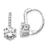 Image of 18mm Cheryl M Sterling Silver Rhodium-plated Brilliant-cut CZ Leverback Earrings QCM756