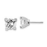 Image of 8mm Cheryl M Sterling Silver Rhodium-plated Brilliant-cut CZ 8mm Stud Post Earrings QCM245