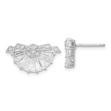Image of 13mm Cheryl M Sterling Silver CZ Fan Post Earrings