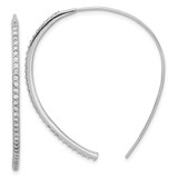 Image of 42.5mm Cheryl M Sterling Silver Rhodium-plated Brilliant-cut CZ Threader Earrings