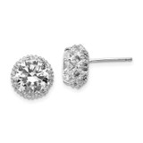 Image of 10mm Cheryl M Sterling Silver Rhodium-plated Brilliant-cut CZ Round Post Earrings