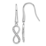 Image of 37.8mm Cheryl M Sterling Silver Rhodium-plated Brilliant-cut CZ Infinity Dangle Earrings