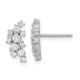 Image of 13mm Cheryl M Sterling Silver Rhodium-plated Brilliant-cut CZ Cluster Post Dangle Earrings