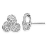 Image of 12.7mm Cheryl M Sterling Silver Rhodium-plated Brilliant-cut Pave CZ Love Knot Post Earrings