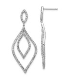 Image of 45mm Cheryl M Sterling Silver Rhodium-plated Brilliant-cut CZ Fancy Flames Post Dangle Earrings