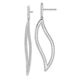 Image of 55mm Cheryl M Sterling Silver Rhodium-plated Brilliant-cut CZ In and Out Geometric Post Dangle Earrings